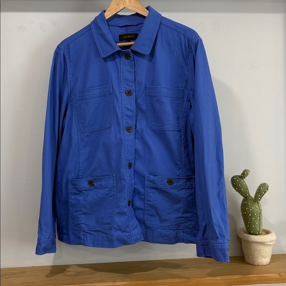 Talbots Blue Casual Button Down Jacket, Size XL - image 2